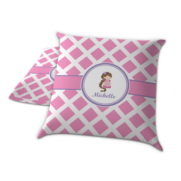Diamond Print w/Princess Decorative Pillow Case - TWO