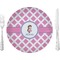 Diamond Print w/Princess 10" Glass Lunch / Dinner Plates - Single or Set (Personalized)