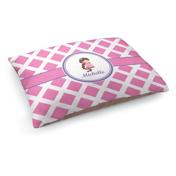 Custom Diamond Print w/Princess Dog Bed - Medium w/ Name or Text