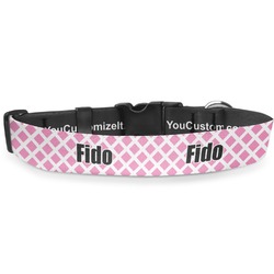 Diamond Print w/Princess Deluxe Dog Collar - Large (13" to 21") (Personalized)