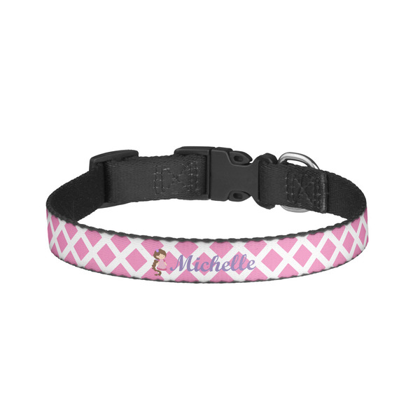 Custom Diamond Print w/Princess Dog Collar - Small (Personalized)