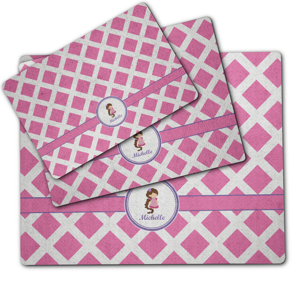 Diamond Print w/Princess Dog Food Mat - MAIN (sm, med, lrg)