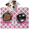 Diamond Print w/Princess Dog Food Mat - Medium LIFESTYLE