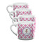 Diamond Print w/Princess Double Shot Espresso Mugs - Set of 4 Front