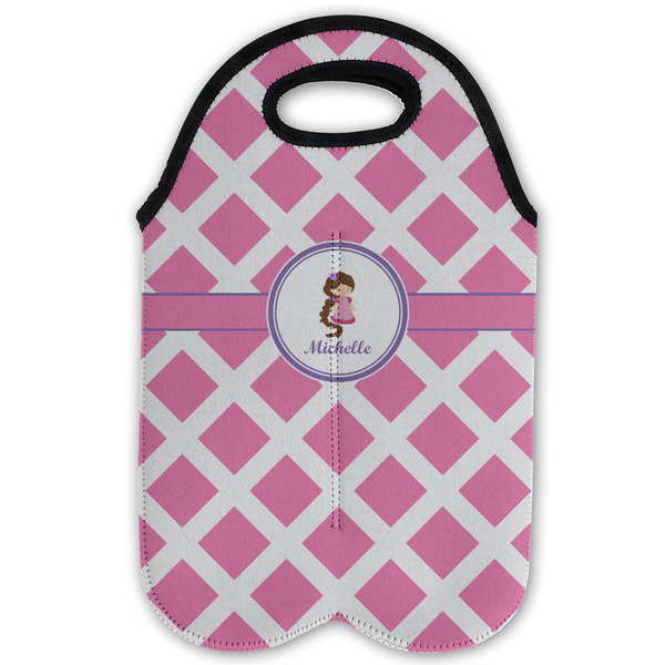 Diamond Print w/Princess Double Wine Tote - Flat (new)