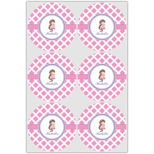 Diamond Print w/Princess Drink Topper - XLarge - Set of 6
