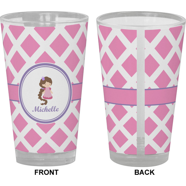 Diamond Print w/Princess Pint Glass - Full Color - Front & Back Views