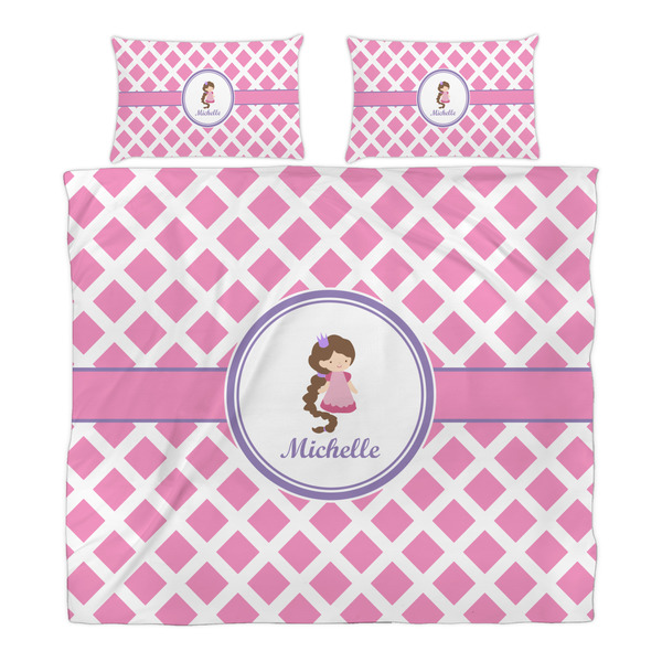 Diamond Print w/Princess Duvet Cover Set - King - Alt Approval