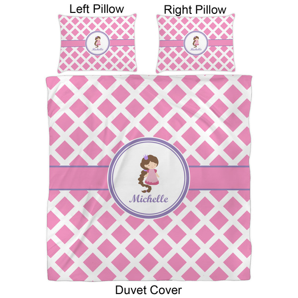 Diamond Print w/Princess Duvet Cover Set - Queen - Approval