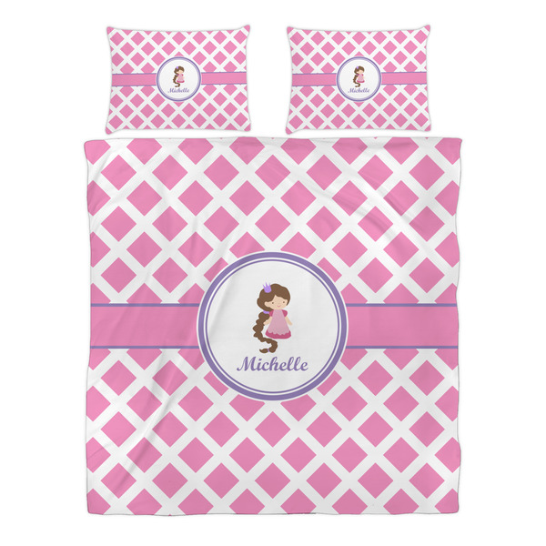 Diamond Print w/Princess Duvet cover Set - Queen - Alt Approval