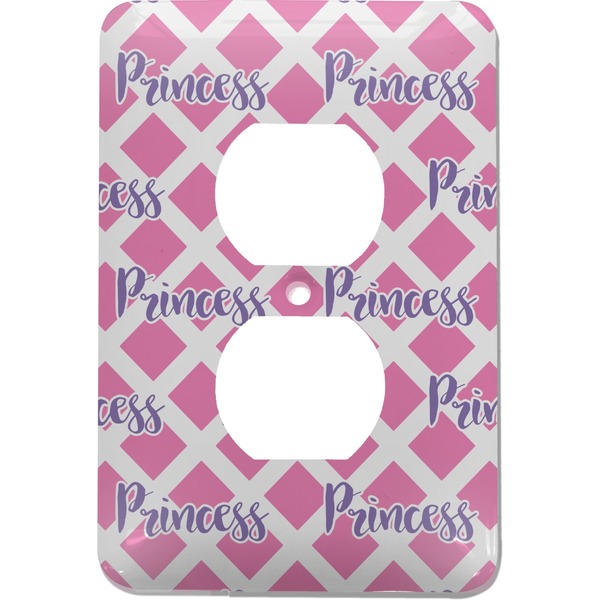 Custom Diamond Print w/Princess Electric Outlet Plate (Personalized)