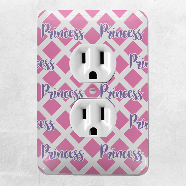 Diamond Print w/Princess Electric Outlet Plate - LIFESTYLE