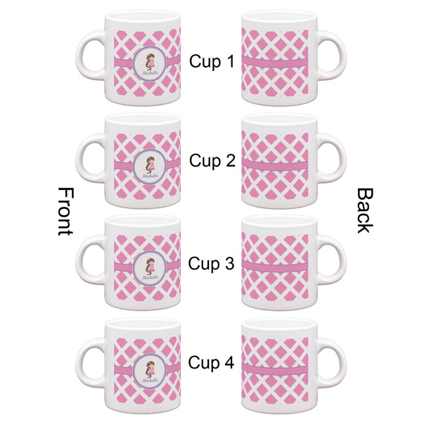 Diamond Print w/Princess Espresso Cup Set of 4 - Apvl
