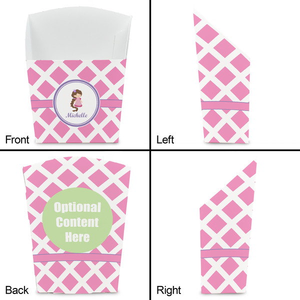 Diamond Print w/Princess French Fry Favor Box - Front & Back View