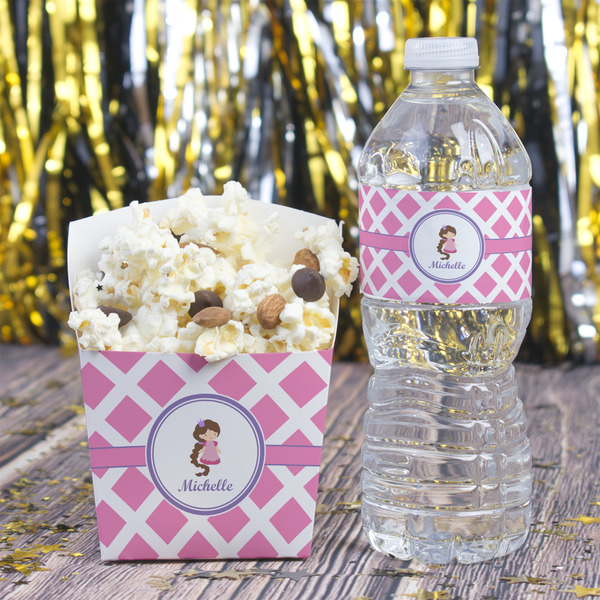 Diamond Print w/Princess French Fry Favor Box - w/ Water Bottle