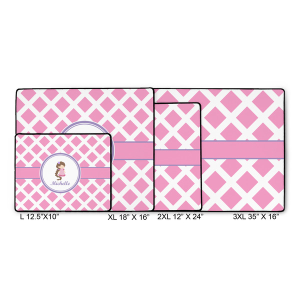 Diamond Print w/Princess Gaming Mats - SIZE CHART