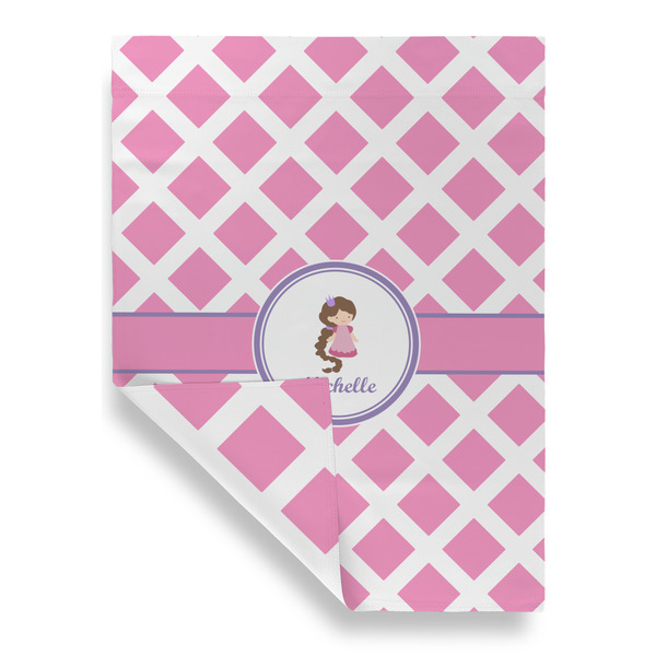 Diamond Print w/Princess Garden Flags - Large - Double Sided - FRONT FOLDED