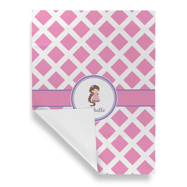 Diamond Print w/Princess Garden Flags - Large - Single Sided - FRONT FOLDED