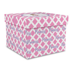 Diamond Print w/Princess Gift Box with Lid - Canvas Wrapped - Large (Personalized)