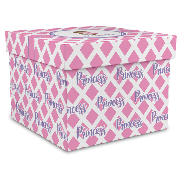 Custom Diamond Print w/Princess Gift Box with Lid - Canvas Wrapped - XX-Large (Personalized)