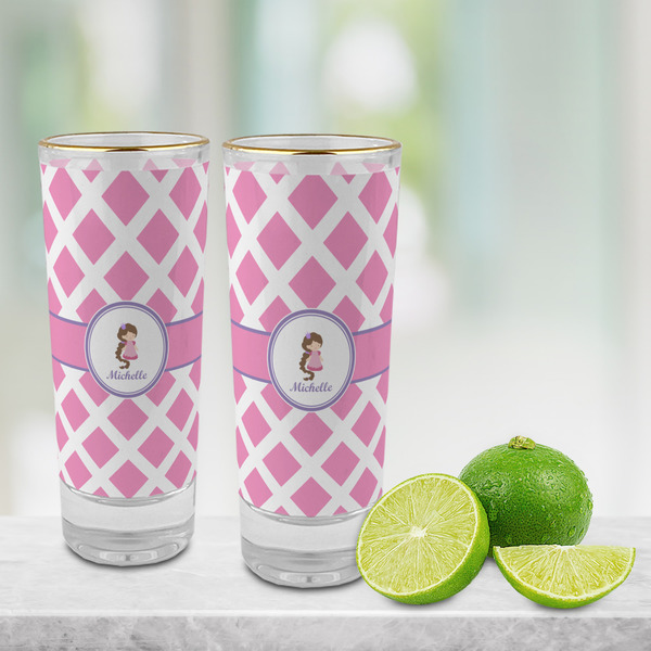 Diamond Print w/Princess Glass Shot Glass - 2 oz - LIFESTYLE