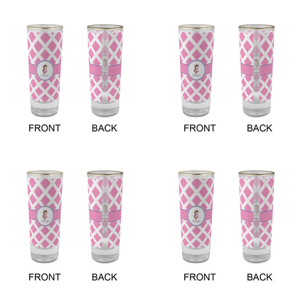 Diamond Print w/Princess Glass Shot Glass - 2 oz - Set of 4 - APPROVAL