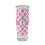 Diamond Print w/Princess 2 oz Shot Glass -  Glass with Gold Rim - Set of 4 (Personalized)