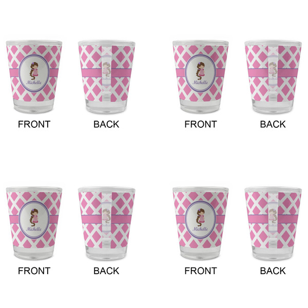 Diamond Print w/Princess Glass Shot Glass - Standard - Set of 4 - APPROVAL