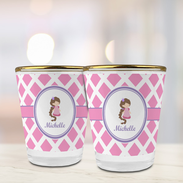Diamond Print w/Princess Glass Shot Glass - with gold rim - LIFESTYLE