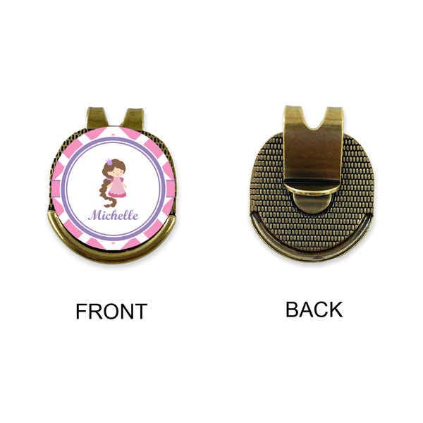 Diamond Print w/Princess Golf Ball Hat Clip Marker - Apvl - GOLD
