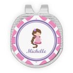 Diamond Print w/Princess Golf Ball Marker - Hat Clip - Silver