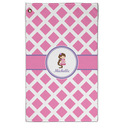 Diamond Print w/Princess Golf Towel - Poly-Cotton Blend - Large w/ Name or Text
