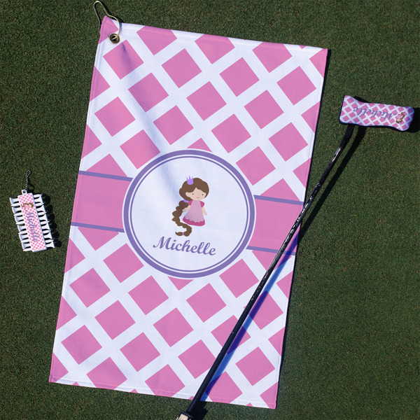 Custom Diamond Print w/Princess Golf Towel Gift Set (Personalized)