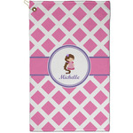 Diamond Print w/Princess Golf Towel - Poly-Cotton Blend - Small w/ Name or Text