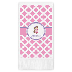 Diamond Print w/Princess Guest Napkins - Full Color - Embossed Edge (Personalized)