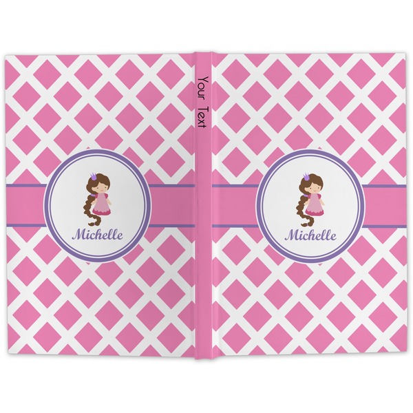 Diamond Print w/Princess Hard Cover Journal - Apvl