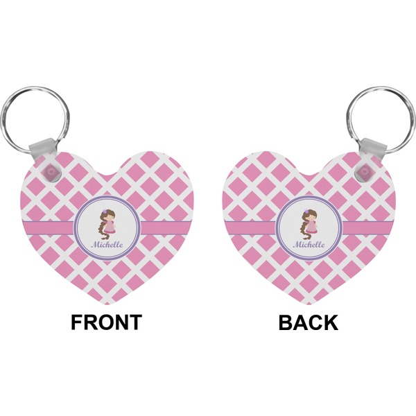 Diamond Print w/Princess Heart Keychain (Front + Back)