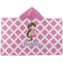 Diamond Print w/Princess Kids Hooded Towel (Personalized)