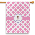 Diamond Print w/Princess 28" House Flag (Personalized)
