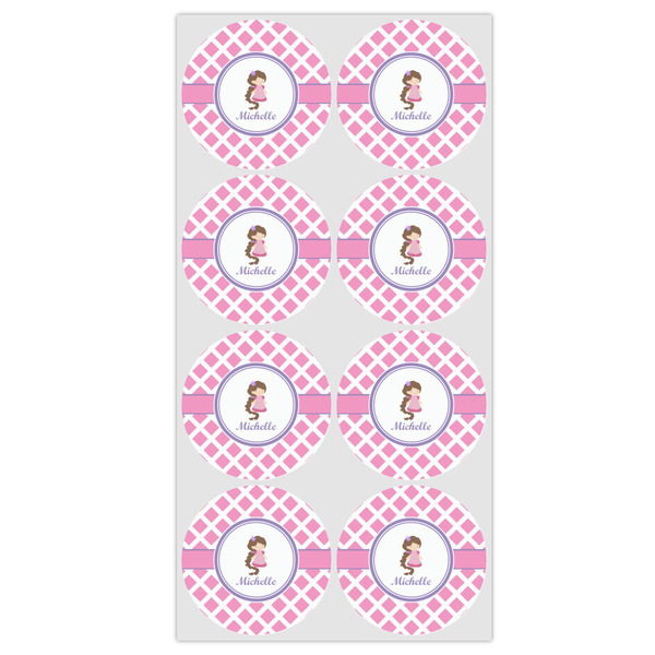 Diamond Print w/Princess Icing Circle - Medium - Set of 8