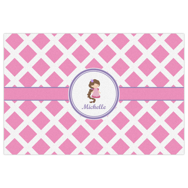 Diamond Print w/Princess Indoor / Outdoor Rug - 2'x3' - Front Flat