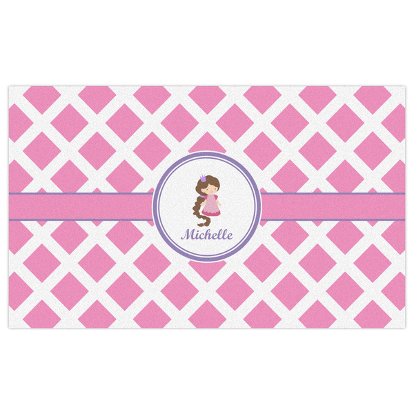 Diamond Print w/Princess Indoor / Outdoor Rug - 3'x5' - Front Flat