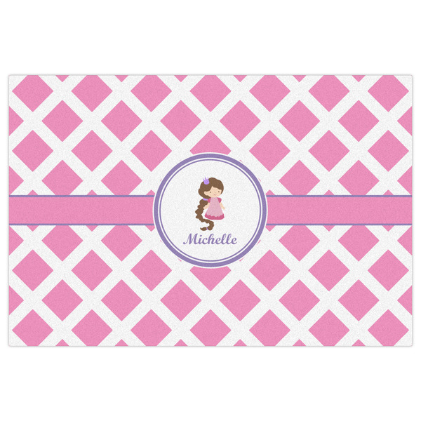 Diamond Print w/Princess Indoor / Outdoor Rug - 4'x6' - Front Flat