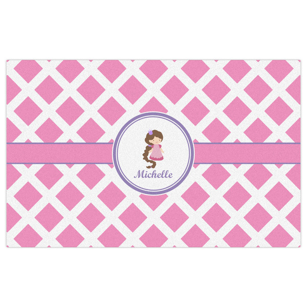 Diamond Print w/Princess Indoor / Outdoor Rug - 5'x8' - Front Flat