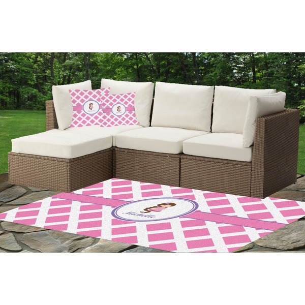 Diamond Print w/Princess Outdoor Mat & Cushions
