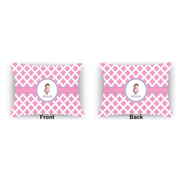 Diamond Print w/Princess  Indoor Rectangular Burlap Pillow (Front and Back)