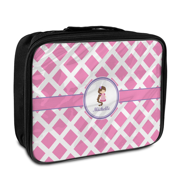 Custom Diamond Print w/Princess Insulated Lunch Bag (Personalized)