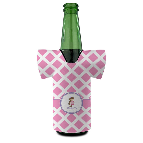 Diamond Print w/Princess Jersey Bottle Cooler - FRONT (on bottle)