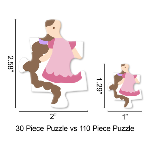 Diamond Print w/Princess Jigsaw Puzzle - Piece Comparison