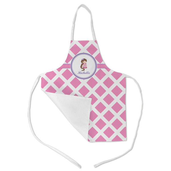 Diamond Print w/Princess Kid's Aprons - Medium - Main (med/lrg)